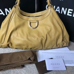 Genuine Large Gucci Leather Shoulder Bag